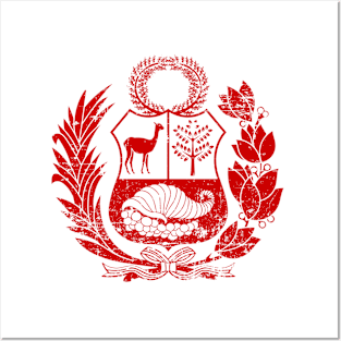 Peru - Coat of arms - Escudo Peruano - Red Posters and Art